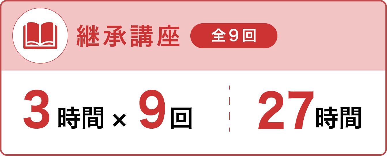 継承講座（全9回）3時間×9回 27時間